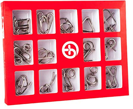 Chonor Mini Denkspiel Knobelspiel Set aus Metall, 15St. Metall-Knobelei IQ Spiele 3D Puzzle Geduldspiele Logikspiele Rätsel Brainteaser Intelligenz Pädagigisches Spielzeug für Kinder und Erwachsene