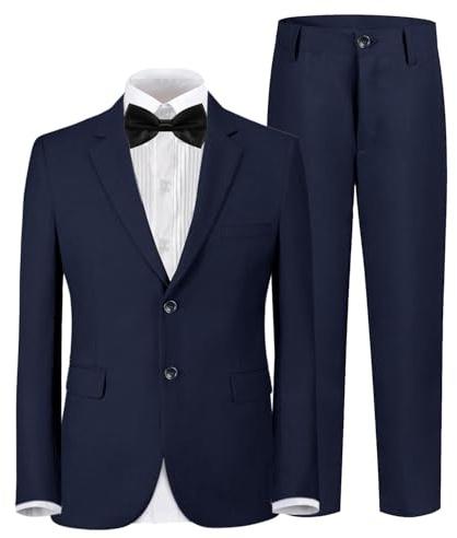 Yavakoor Jungen Formelle Hochzeit Slim Fit Anzug Set Komplettoutfit - Blau - 152