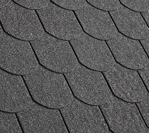 Gartenwelt Riegelsberger Bitumenschindeln Biberschwanz Schwarz 2 m² | Premium-Dachschindeln mit Glasvlieseinlage | Wetterfest & UV-beständig | Für Gartenhaus, Pavillon, Carport & Vordach