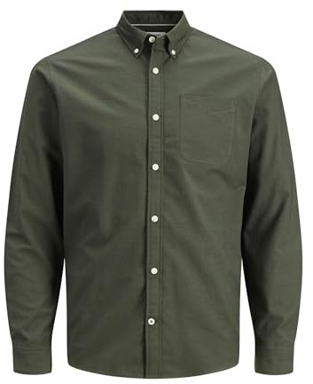 JACK & JONES fritidsskjorta för män, slim fit, fritidsskjorta, Skogsnatt/passform: smal passform, XS