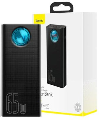 Baseus Powerbank Amblight 30000mAh, 4xUSB, USB-C, 65 W (Black)