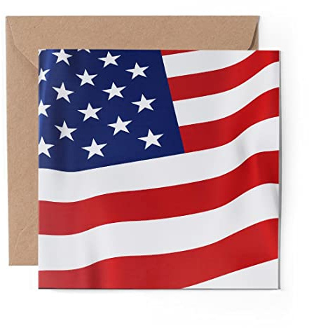 1 x Grußkarte (Fotoeinsatz) – Amerikanische Flagge USA – blanko Geburtstagsfeier Jahrestag #15623