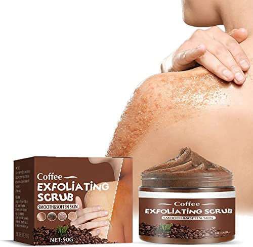 Exfoliante corporal renovador de café, exfoliante corporal iluminador de café, exfoliante corporal con cafeína, mejora la melanina ilumina y rejuvenece la piel, 50 g