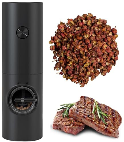 Moulin à poivre électrique, moulin à poivre à piles, broyeur à sel et à poivre à grossièreté réglable, moulin à poivre sans fil épais, parfait pour la cuisine à la maison et les cadeaux