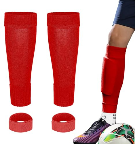 Linkidea Manchons de Jambe de Football pour Enfants, compatibles avec Les protège-Jambes et Les Chaussettes antidérapantes, Alternative aux Chaussettes de Sport de Football pour Enfants