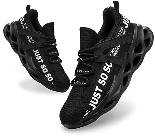 Furuian Säkerhetsskor män kvinnor lätta arbetsskor män sportiga andningsbara sneakers med stålhätta, halkfria, fitness, sneakers, svart 1, 44 EU