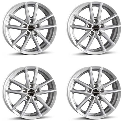 4x Borbet Felgen W 7.0x17 ET43 5x112 crystal silver kompatibel mit Audi A3 A4 A6 Q2 S3 SQ2 TT
