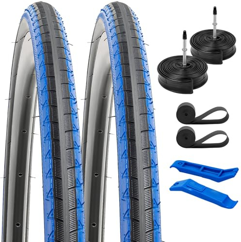 YunSCM 2 neumáticos plegables de 28 pulgadas, 28 x 1,10, 700 x 28 C, abrigo 28-622, compatible con bicicletas de carretera/ciudad/bicicleta de carretera 700 x 25 C 700 x 28 C 700 x 30 C negro/blanco