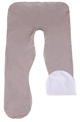 U FöRmiges Schwangerschaftskissenbezug Kissenbezug (Ohne Kissenkern), SeitenschläFerkissen Bezug, U-FöRmiger Kissenbezug, SeitenschläFerkissen Abnehmbarer Kissenbezug 80x140cm (Grau Weiß (Baumwolle))