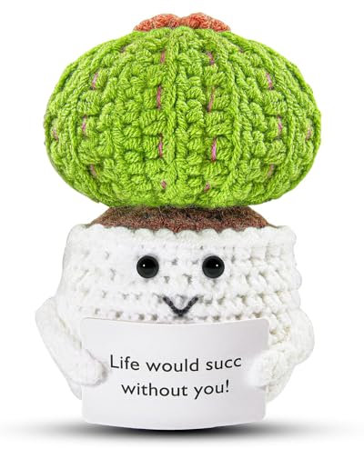 Bambebe Mini Positive Doll Cactus, Bambola di Patate Peluche Maglieria, Mini Funny Positive Doll con Carta Ispiratrice per Amici Regalo di Festa di Compleanno