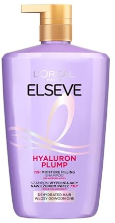 L'Oréal Paris Elseve Hydra Hyaluronic fuktgivande XXL-schampo för glänsande hår, hyaluronschampo för återfuktande och skydd, långvarig återfuktning och vård, 1 000 ml