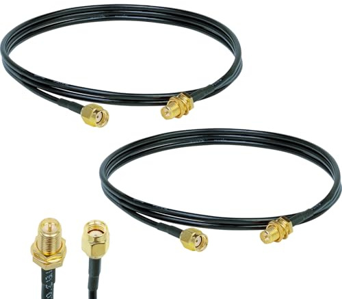 ACONRFTOL 2 Pack RG174 Cavo RP-SMA Maschio a RP-SMA Femmina 1M, RPSMA a RPSMA RG174 Cavo Di Estensione dell'Antenna Per Schede Di Rete Wireless Mini PCIE Router Gateway WiFi SDR Adattatore WiFi
