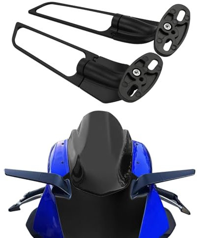 Rétroviseur latéral rotatif BIUGERCN pour moto Supersport 360 degrés Rétroviseurs latéraux universels pour YZF R7 2021-2023 R1 2015-2023 R6 2017-2023