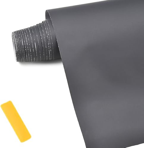 XhuangTech Einfarbige dunkelgraue Tapete, selbstklebende Tapete, entfernbare Dekoration, PVC-Folienrückseite, wasserdichter Wandaufkleber, DIY-Schutz für Küchenschrank, Wohnzimmer, Schlafzimmer, Wand,