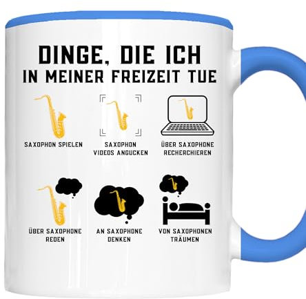Saxophon Tasse | Dinge, die ich in meiner Freizeit tue Saxophone spielen | Saxophon Geschenk Saxophonspieler Tasse Saxophon Kaffeebecher lustig