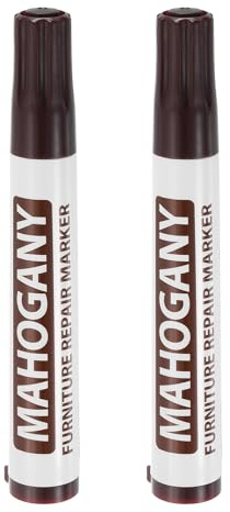 uxcell Furniture Repair Wood Markers, 2 Pcs Mahogany Touch Up Filler Sticks, Oil Based Paint Markers for Scratches, Wood Floors, Tables, Cabinet, Carpenters, Cover Ups