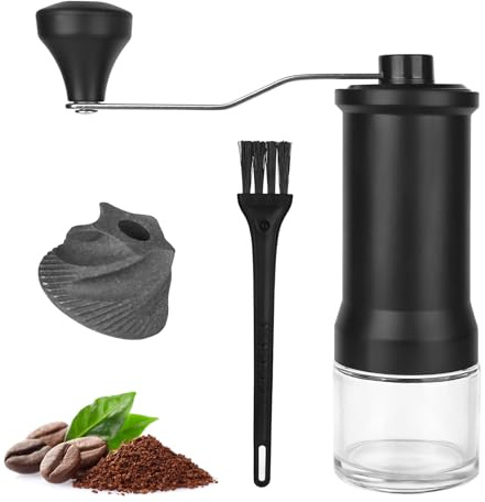 XTDMJ Handkaffeemühle, Verstellbarer Hochpräzisen Keramik-Kegelmahlwerk Manueller Kaffeemühle mit Hochpräzisem für Aeropress, Espresso, Pour Over, French Press und Moka-Kännchen