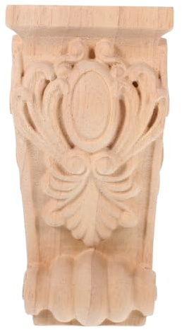 DIYEAH Appliques Décoratives Bois Non Peint Style Européen Classique Pour Meubles Et Cadres Motifs Floraux Angle Console Bois Sculpté