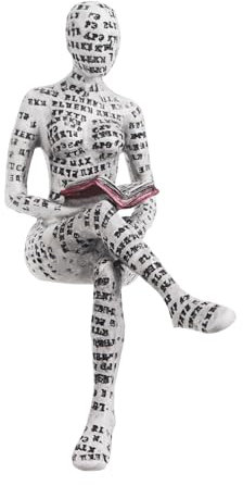 ZDNT Lesende Frau,Figur Deko für Regal,Lesende Frau Figur,Denker Stil Lesefiguren Statue,Bücherwurm-Skulptur,Skulpturen,Lesende Dame,Innovative Dame,Für Schlafzimmer,Regal,Schreibtisch,Büro ((B))