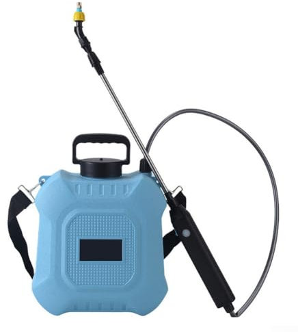 Pulverizador de presión alimentado por batería, recargable por USB, pulverizador de agua portátil de jardín de 5L/8L con varita ajustable, pulverizador de agua para césped (5 L)