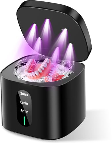 2026 New Ultrasonic Retainer Cleaner Machine 45kHz Retainer Cleaner with Digital Timer & 3 Modes, 200ML Large Capacity Ultrasonic Cleaner for Dentures, Night Guards, Braces, Aligner, Jewelry (Black)