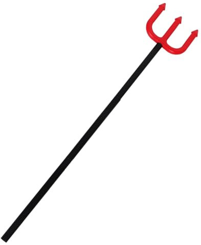 HANABASS Devil Pitch Fork Prop Lightweight Detachable Design for Halloween Parties Cosplay Red Spiral Trident Demon Decor for Festivals Stage Performances