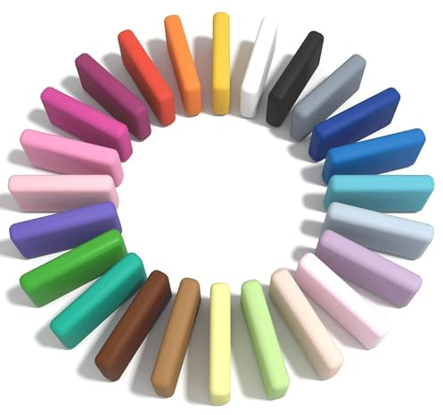 BOHS Foam Clay Pro 24 Colori - Pasta Modellabile Schiumosa che Asciuga all'Aria per Cosplay, Lavoretti e Impronte - Texture Fine, Flessibile e Leggera - Set da 24 Pezzi (1,2 kg), Dai 3 anni in su