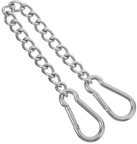 UKCOCO Edelstahlkette 30cm X 4mm mit Karabinern für Outdoor Hängematten und Schaukelhängesessel Robuste Verlängerungskette für Spielplätze Garten und Hängesessel Aufhängung