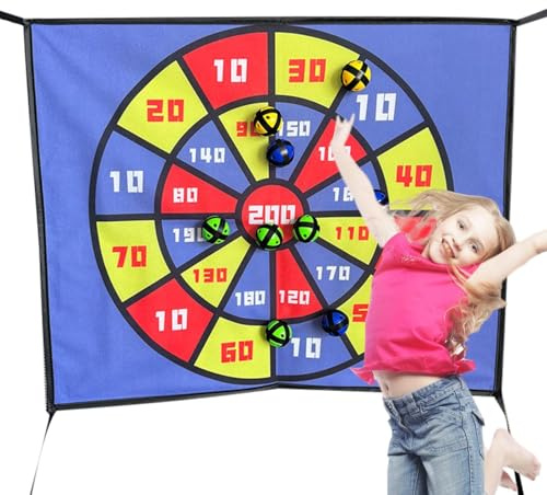 Barn Dart Brädspel - 60 cm självhäftande bollar kastspel, interaktiv kastleksak | trampolin dart spel för inomhus och utomhus ,