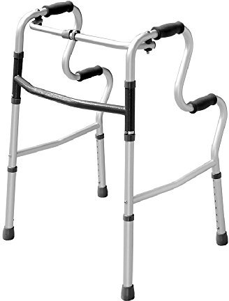Lightweight Hi-Riser Walking Frame/Folding Zimmer Walker - Adjustable Height - Simple one Button Folding Mechanism