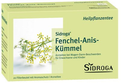 Sidroga Fenchel-Anis-Kümmel – bewährte Heilpflanzenmischung bei Völlegefühl, Blähungen & Magenkrämpfen - 100% pflanzlich - 20 Teebeutel à 2 g