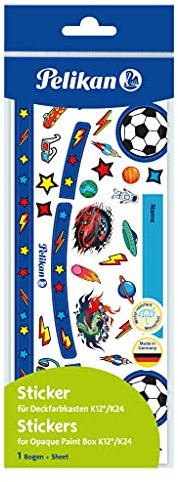 Pelikan 700870 Sticker für Deckfarbkasten K12/K24, Blau/Fussball, 10 Stück