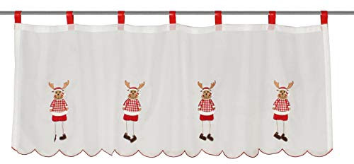 Home fashion 23411-107 Elche Cafehaus, Stoff, rot, 45 x 120 x 0,1 cm