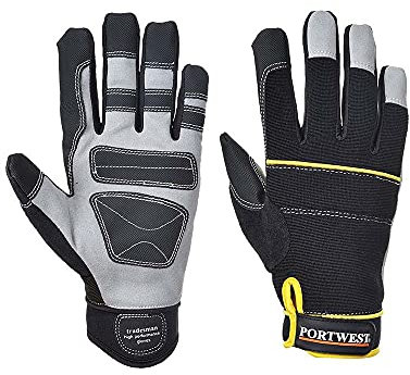 Portwest A710BKRM Guanti Tradesman ad Alte Prestazioni, Nero, M