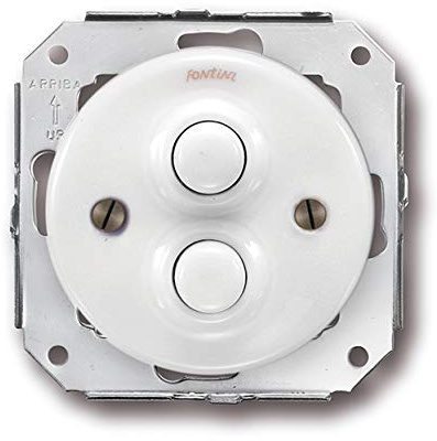 fontini – Double poussoir 10 A 250 V porcelaine blanc pack