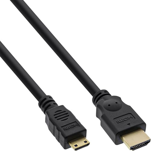 InLine 17454P Mini câble HDMI High Speed mâle A vers C Contacts, noir, 0,5 m