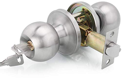 Drenky Perilla de la puerta de entrada Perilla Entrada de acero inoxidable con llaves Tamaño del pestillo 60/70 mm