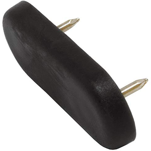 Adsamm® / 16 x Kunststoffgleiter mit 2-Nägel/Schwarz / 18x44 mm/rechteckig/Möbelgleiter mit Nagel/Möbel- und Bodengleiter