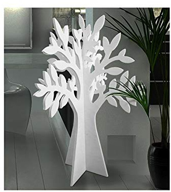 Lupia - Scultura Creativa, Decorazione o espositore Porta Gioielli, Tableau Mariage Albero Bianco 34x50 cm