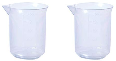 Othmro 100ml Plastic Measuring Cup Graduated Beaker Plastic Measuring Jugs for Baking Cooking Kitchen Lab Measure Tool 2pcs