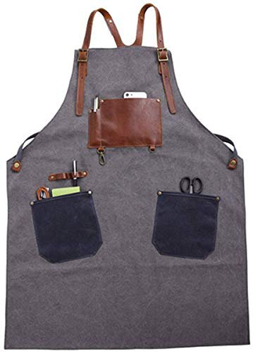 DHRH Grembiule per Utensili,Cintura per Grembiule in Tela Resistente Grembiule Vintage per Cucina da Giardino Artigiano Caffetteria,Blu