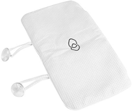 Cikonielf Badewanne Spa Kissen rutschfestes Badekissen mit Saugnäpfen Kopf-Hals-Stütze Weiß 13,78 x 7,87 Zoll