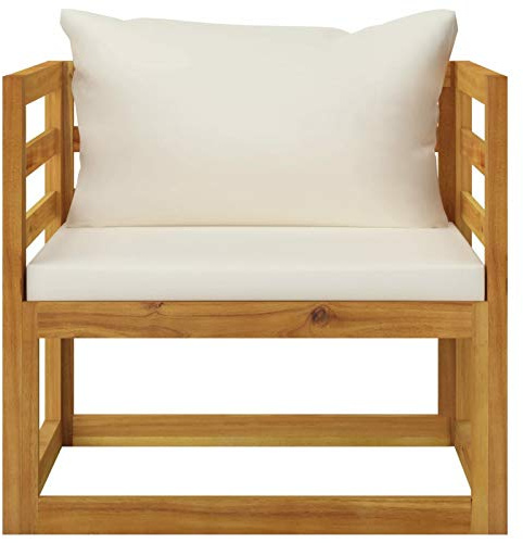 Tidyard Trädgårdsstolar med kudde med ram av massivt trä från Acacia,Matstolar med armstöd och rygg,Trädgårdsstol för Balkong, 72 x 72 x 60 cm