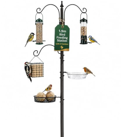 Garden Mile Vogelfutterstation zum Aufhängen von Erdnüssen, Meisenknödeln, Meisenknödeln, Meisenknödeln, Meisenknödeln, Meisenknödel und Samen
