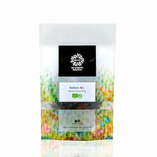 MY ORGANIC INFUSION - Badiane Bio (Anis Étoilé) En Fruits Entiers - Pour Tisanes Et Infusions - Pour Recettes Maisons - Sélection De Premier Choix - Illicium Verum - 50g