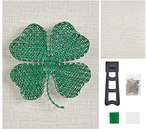 WEBEEDY String Art Kit Für Anfänger, Vierblättriges Kleeblatt-Bastelset Für Erwachsene,Einzigartiges Geschenk, Hause Dekorationen Ornamente