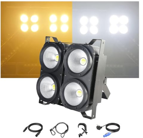Led Par Scheinwerfer DJ Discolicht, 4x100w COB Warm und Kaltweiße Farbe DMX512 LED Strahler Bühnenlicht Partylicht Scheinwerfer Beleuchtung für Bühnenbeleuchtung