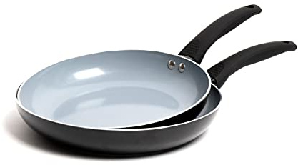 MasterClass Ceramic Non-Stick Eco Frypan Set, Includes 2 Frying Pans Sized 26cm and 28cm