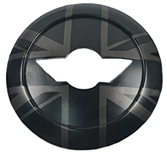 MINI R50 R52 R53 accessories, Car Steering Wheel Center Panel Cover Sticker for Mini Cooper One/S/JCW R Series R50 R52 R53 2002–2006(Union Jack Black)