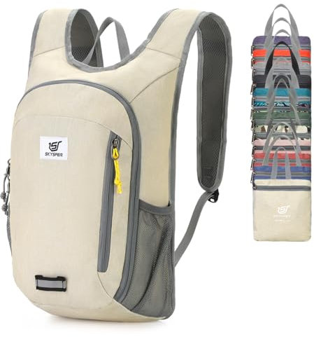 SKYSPER 10L Faltbarer Rucksack Ultraleicht Tagesrucksack Wasserfest Daypack Reiserucksack Wanderrucksack für Wandern Reisen Städtetrips